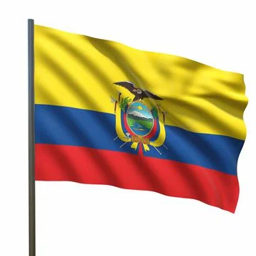 Flag of ecuador on a white background 3d-rendering イラスト素材