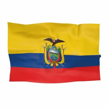 Flag of Ecuador on a white background 3d-rendering イラスト素材