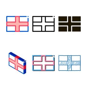 Flag of edition the great britain icon vector outline Stock Illustration