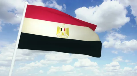 Flag Egypt 02 Stock Footage 27348909