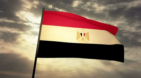 Flag Egypt 03 Stock Footage 27355216