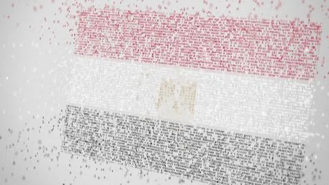 Flag of EGYPT being composed with numbers. Conceptual 3D rendering Stockillustratie