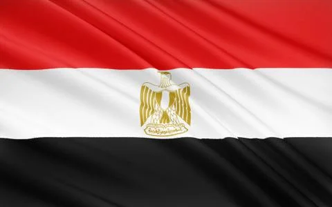 Flag of Egypt, Cairo Stock Illustration