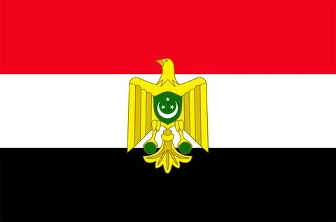 Flag of Egypt. Flag of Egypt from 1952 to 1958 years. Vector illustration. Stock Illustration