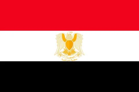 Flag of Egypt. Flag of Egypt from 1972 to 1984 years. Vector illustration. Stock Illustration