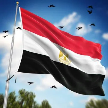 Flag of Egypt Flag of Egypt , This is a computer generated and 3d rendered... Stock Photos