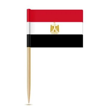 Flag of Egypt. Flag toothpick on white background Stock Illustration