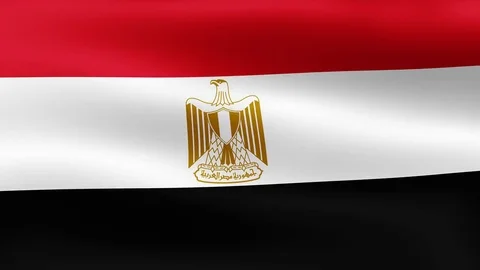 Flag of Egypt, fluttering in the wind. 3D rendering. Looping video. Video stock 75838576