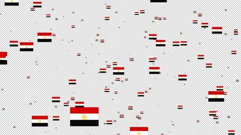 Flag Of Egypt Flying in Motion Graphic with alpha Channel Background Video stock 137363741