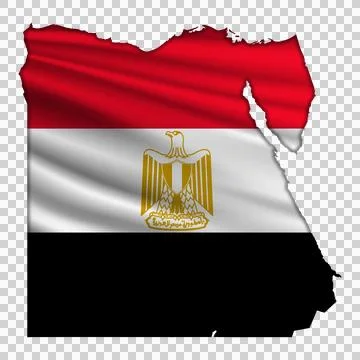 Flag Egypt in the form of a map Stock Illustration
