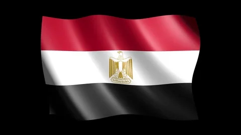 Flag of Egypt isolated on alpha channel, seamless looping Stock Footage 73367913