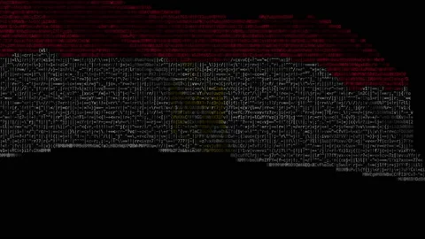 Flag of Egypt made of computer code, looping animation Stock Footage 145629545