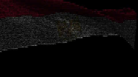 Flag of Egypt made of computer code, 3d rendering Stock-Illustration