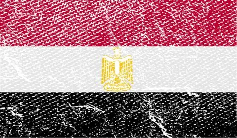 Flag of Egypt with old texture. Vector Stock Illustration