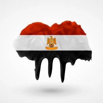 Flag of Egypt painted colors Stock Illustration