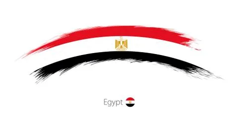 Flag of Egypt in rounded grunge brush stroke. Stock Illustration