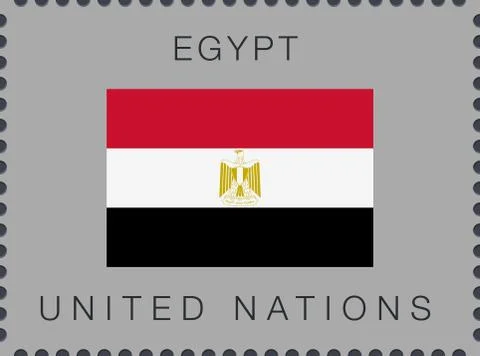 Flag of Egypt. Vector Sign and Icon. Postage Stamp Stock Illustration