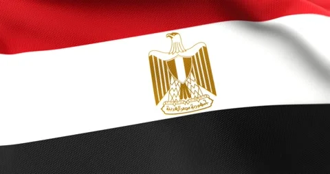 Flag of Egypt Waving 3D Animation Close up, 4K UHD 60 FPS Video stock 162186008