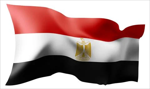 Flag of the Egypt waving in the wind. Stock Illustration