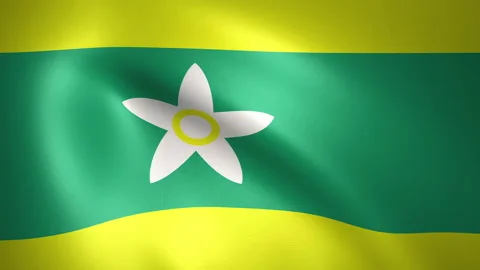 The Flag of EhimePrefecture Waving in the Wind (CG | LOOP) Stock-Footage 174573658