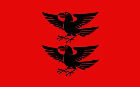 The of a flag Einsiedeln of arms Stock Illustration