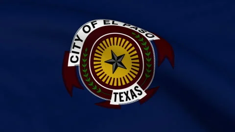Flag of El Paso City Loop Stock Footage 241158009