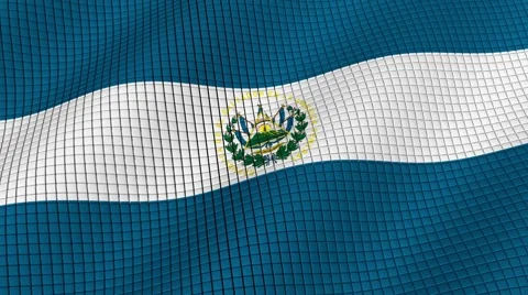 Flag of El Salvador is developing waves. Looped. Full HD 1080. Stock Footage 55157700