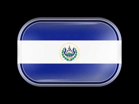 Flag of El Salvador. Rectangular Shape with Rounded Corners Illustrazione stock