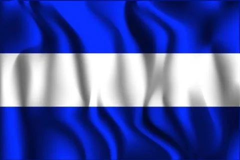 Flag of El Salvador. Rectangular Shape Icon with Wavy Effect Stock Illustration
