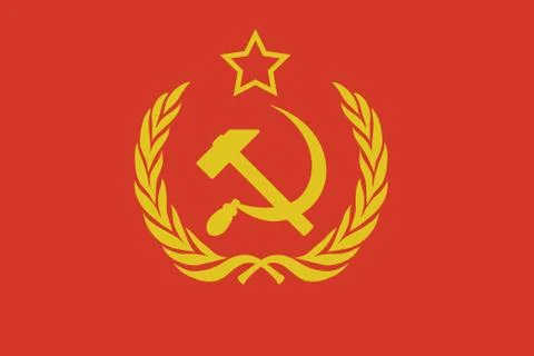 Flag with the emblem of the Soviet Union Stock Illustration