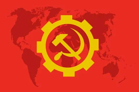 Flag with the emblem of the Soviet Union Stock Illustration