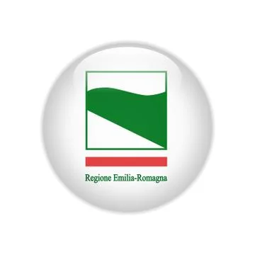 Flag Emilia-Romagna button Illustrazione stock
