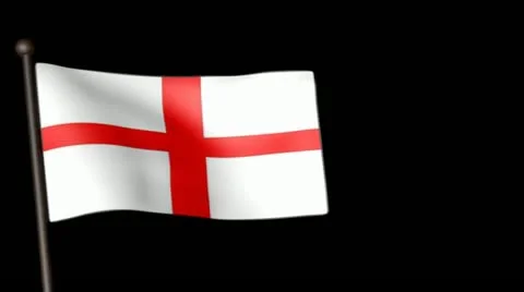 Flag England 25fps Stock Footage 12531693