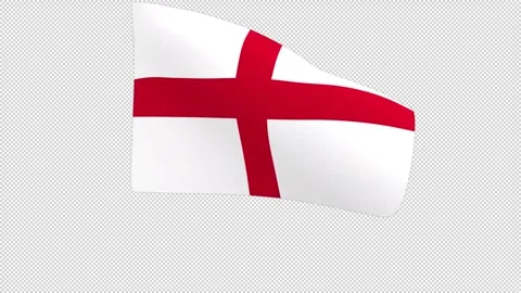 Flag of England – 3d render looped with alpha channel. Video stock 335072323