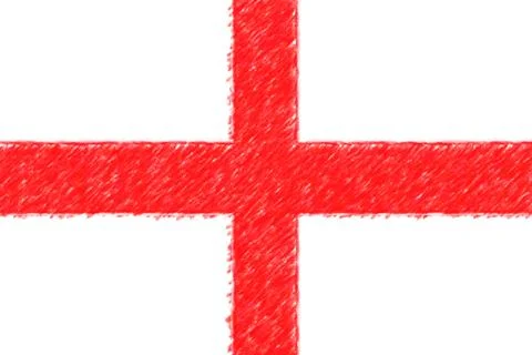 Flag of England background o texture, color pencil effect. Stock Illustration