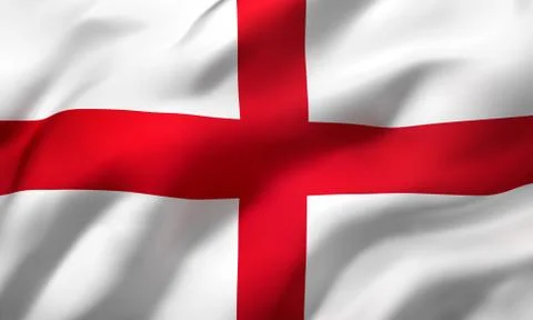 Flag of England blowing in the wind Stock Illustration