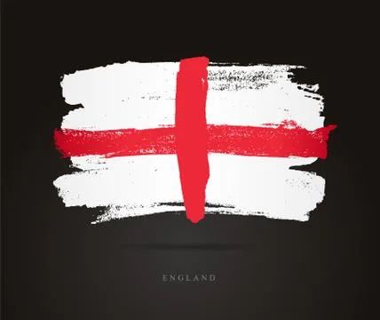 Flag of England. Brush strokes Stock Illustration