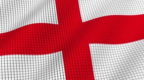The flag of England is developing waves. Looped. Full HD 1080. 動画素材 55157044