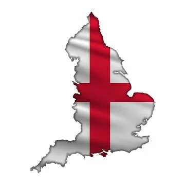 Flag England in the form of a map Stock Photos