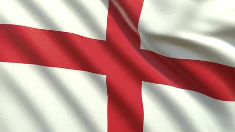 The flag of england made of silk 3d-rendering Illustrazione stock