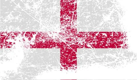 Flag of England with old texture. Stock Illustration