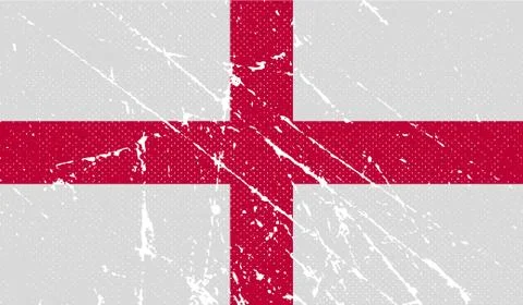 Flag of England with old texture. Vector Stock Illustration