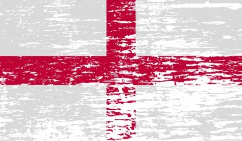 Flag of England with old texture. Vector Stock Illustration