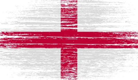 Flag of England with old texture. Vector Stock Illustration