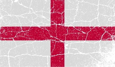 Flag of England with old texture. Vector Stock Illustration