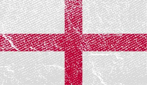 Flag of England with old texture. Vector Stock Illustration