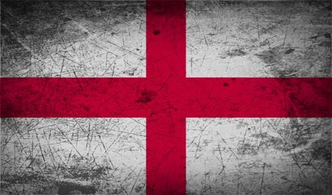 Flag of England with old texture. Vector Stock Illustration