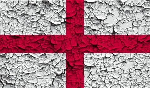 Flag of England with old texture. Vector Stock Illustration