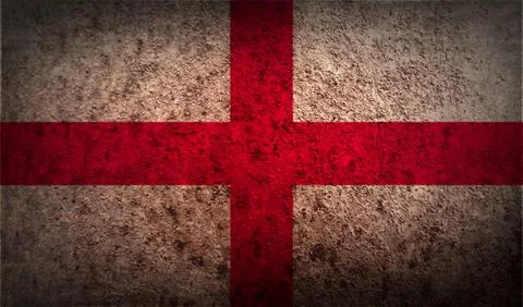 Flag of England with old texture. Vector Stock Illustration