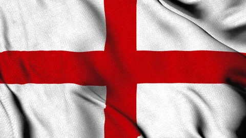 Flag of England with red St George's Cross Video stock 314463764